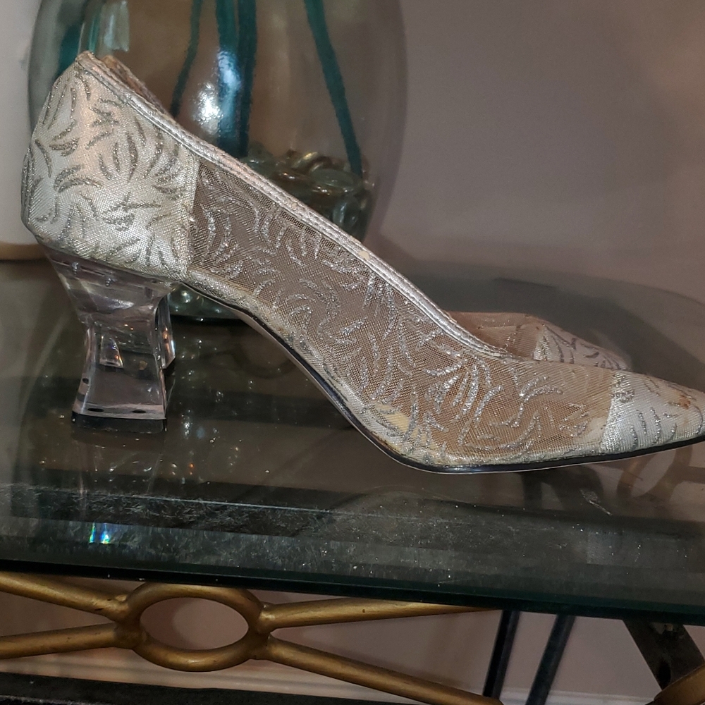 Silver Mesh Heels